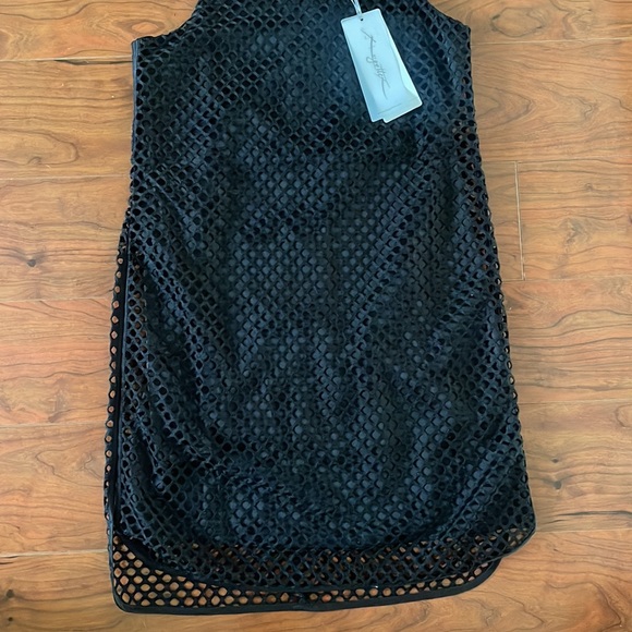 NWT Gottex Black Net Racerback Mini Dress - Picture 3 of 11